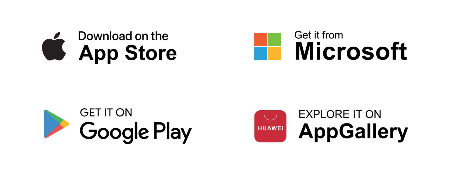 App Store、Google Play、Microsoft及Huawei AppGallery下載平台